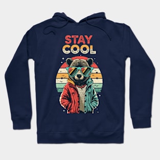 stay cool bear  retro Hoodie